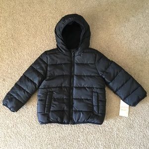 New Toddler Boy Black Puffer Jacket